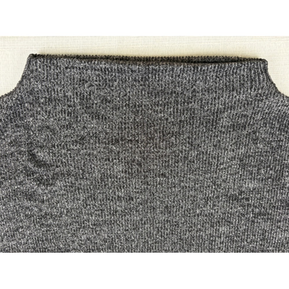 Gap Women XL Gray Marled Ribbed Mock Neck Long Sleeve Top Knit Pullover - Picture 3 of 7